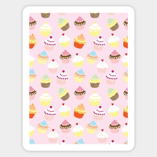 Colorful Cupcake Pattern Sticker